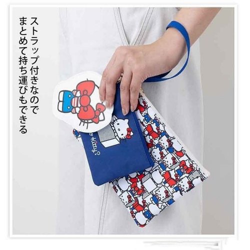 日本杂志附录新款hellokitty三件套化妆收纳袋挂件手拎包零钱卡包 - 图0