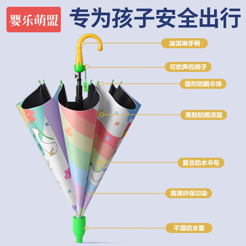 儿童雨伞男孩女孩幼儿园小学生上学专用2025新款防水套长柄自动伞,淘宝优惠券,粉丝福利购,淘宝优惠卷