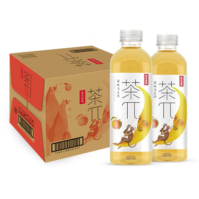 农夫山泉茶派茶兀整箱900ml*12大瓶饮料蜜桃乌龙柠檬红茶西柚绿茶 - 图1