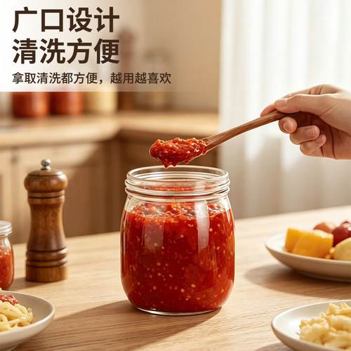 食品安全玻璃密封罐居家存放零食谷物糖料透明防潮收纳储物空瓶子 - 图3
