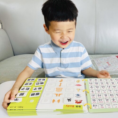 董一启蒙幼儿园童宝宝认字小学识字神器粘贴书益智早教卡安静手撕 - 图2