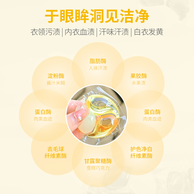 【会员超级单品】偶爱你三腔洗衣凝珠10倍洁净除菌除螨持久留香珠