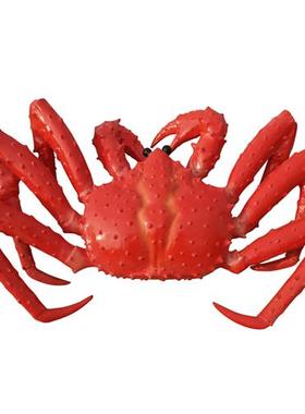 大型玻璃钢仿真卡通创意螃蟹龙虾雕塑帝王蟹模型海鲜店门头装饰品
