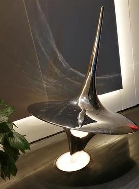 不锈钢圆球陀螺仪雕塑定制酒店大堂售楼部金属艺术工艺品摆件落地