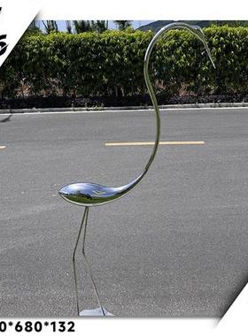 不锈钢金属仙鹤鸟白鹭雕塑售楼部样板间庭院水池草坪装饰户外摆件