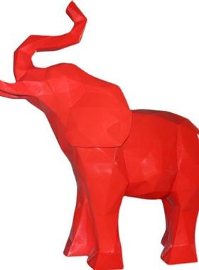 玻璃钢切面大象摆件抽象动物几何造型雕塑公园林商场迎宾门口装饰