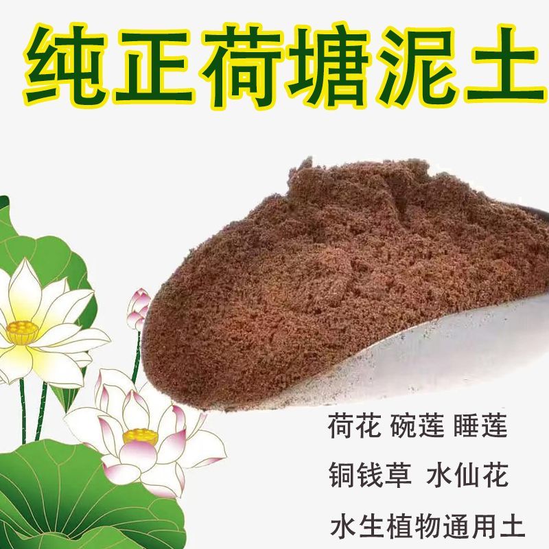 天然荷塘泥莲花碗莲睡莲专用土睡莲铜钱草水培土乌龟冬眠土通用土 - 图0