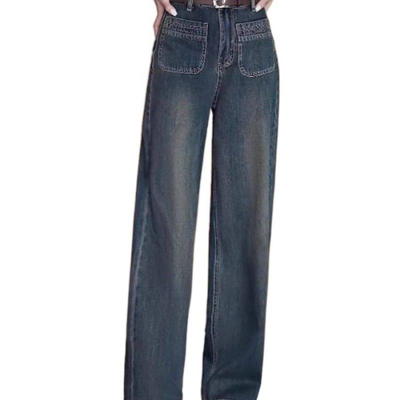 加厚绒阔腿牛仔裤女2025年秋冬新款宽松小个子高腰秋冬季显瘦,淘宝优惠券,粉丝福利购,淘宝优惠卷