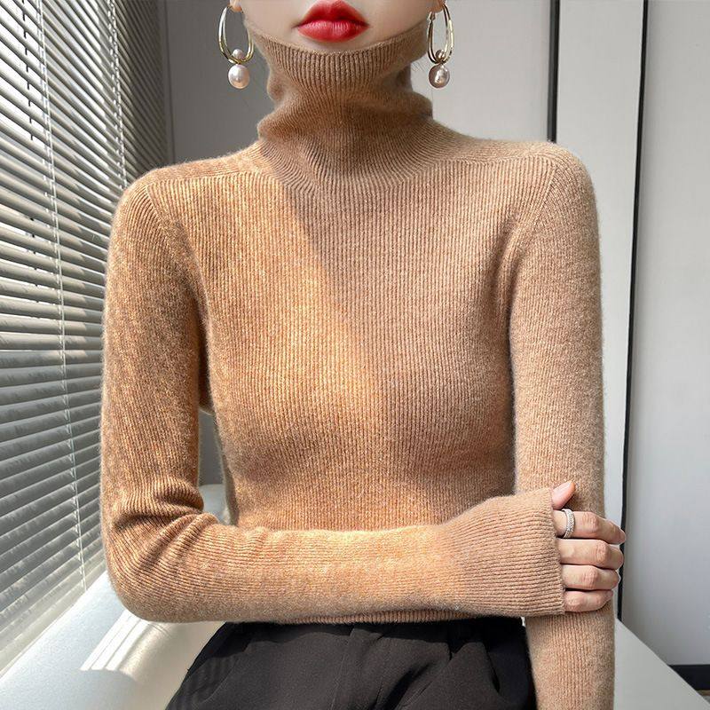 百搭好看堆堆领毛衣女修身高领秋冬新款紧身内搭羊毛针织打底衫,淘宝优惠券,粉丝福利购,淘宝优惠卷