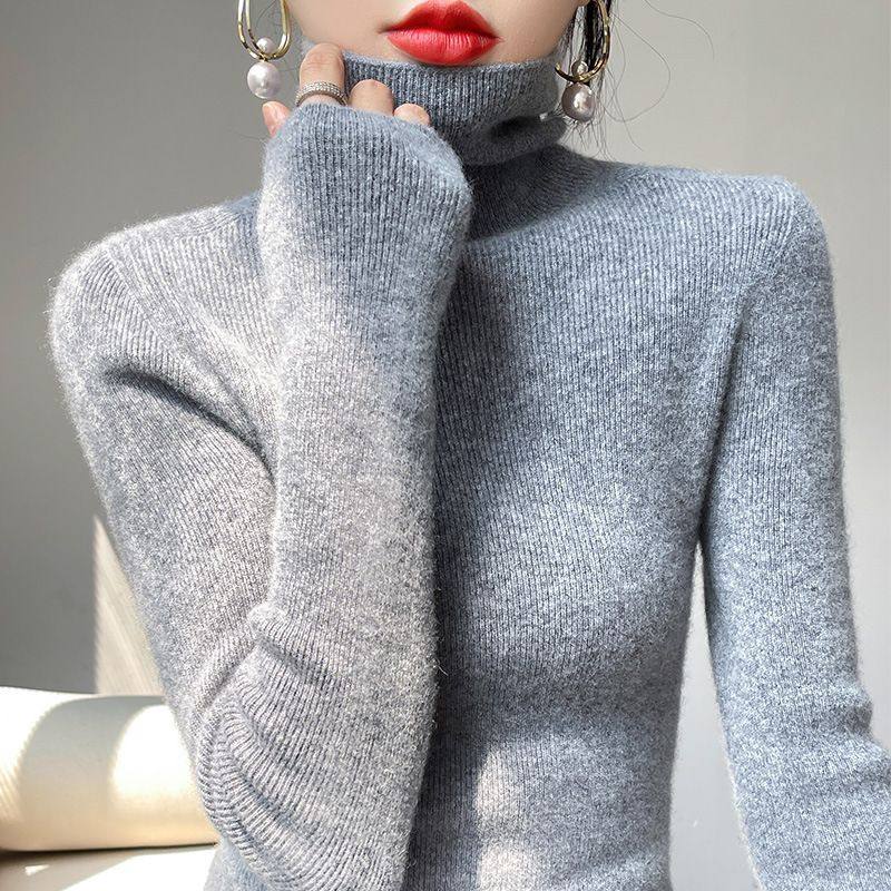 百搭好看堆堆领毛衣女修身高领秋冬新款紧身内搭羊毛针织打底衫,淘宝优惠券,粉丝福利购,淘宝优惠卷