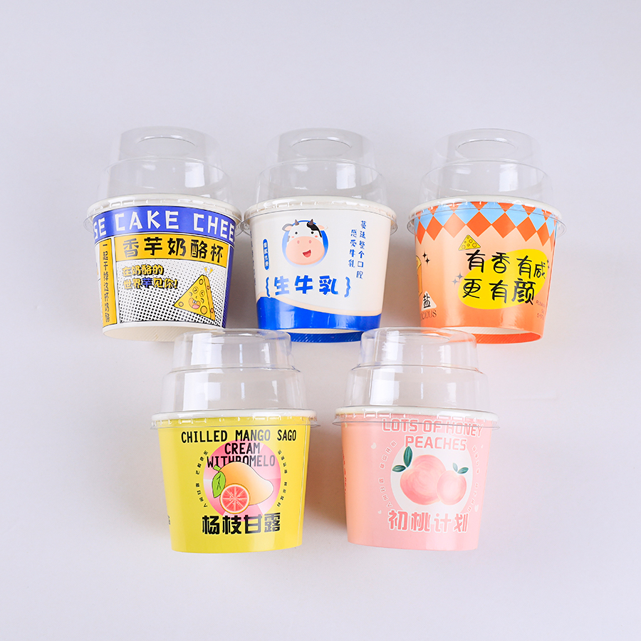 新品牛乳香芋初桃杨枝甘露蛋糕杯慕斯杯一次性透明吸塑甜品包装盒-图3