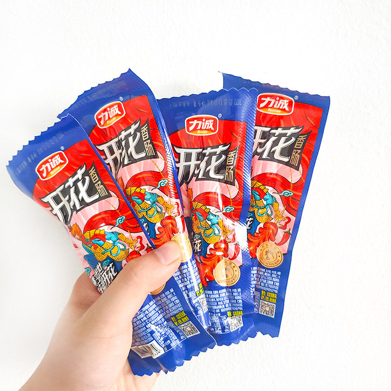 力诚香辣味鸡肉肠热狗烧烤开花香肠 每纪食品猪肉类