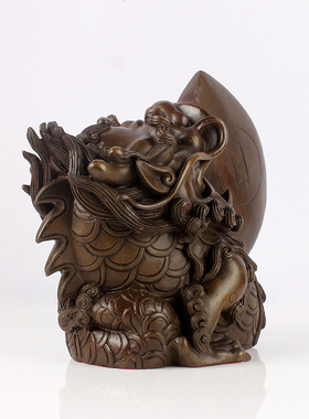 铜睚眦日月神兽龙有九子之睚眦铜龙斧头家居客厅摆件大号