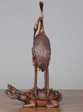 紫铜仙鹤延年摆件乔迁新居玄关