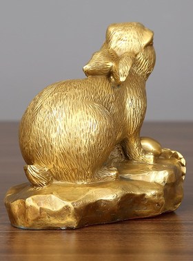 铜生肖摆件工艺品兔商务办公客厅