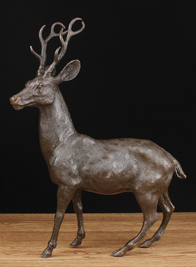 纯铜鹿摆件雕塑家居客厅工艺礼品