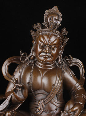 纯黄铜黄财神财宝天王客厅摆件