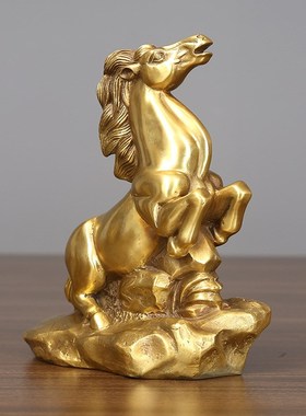 黄铜摆件工艺品生肖马客厅办公室