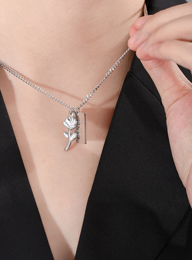 vrq唯诺其钛钢女锁骨链