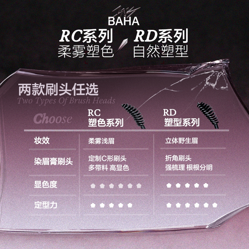 【林允同款】INSBAHA原色波塔反骨系列双头染眉膏眉笔持久防水