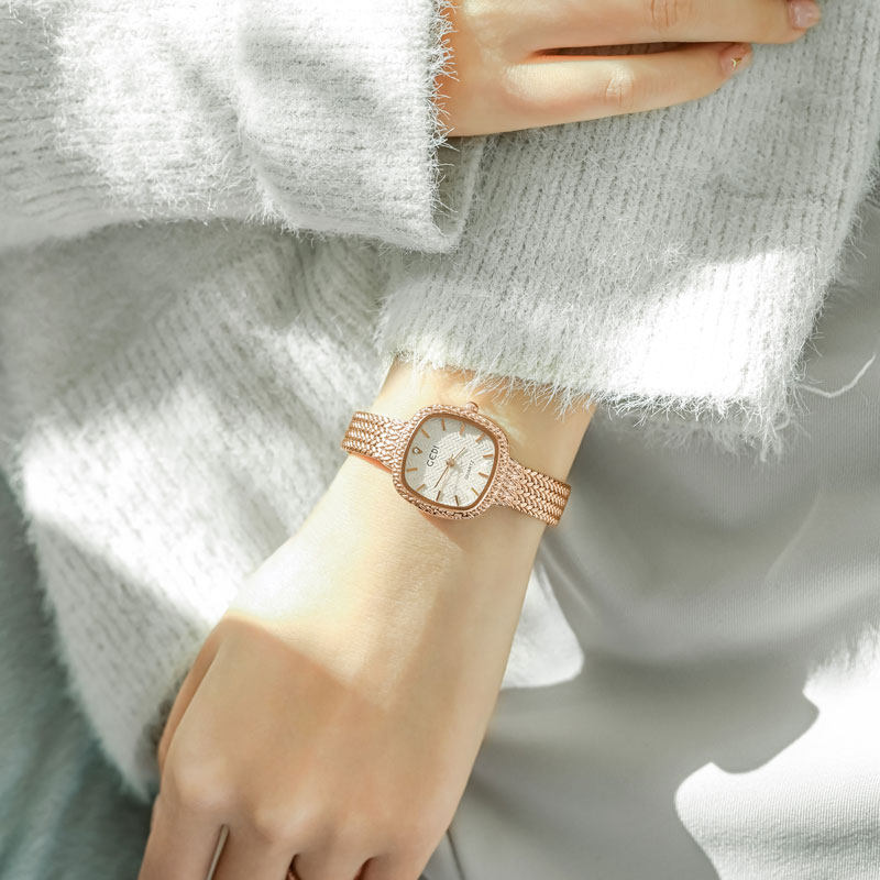 agete麦穗小方表轻奢女ins风手表 歌迪老林国产腕表