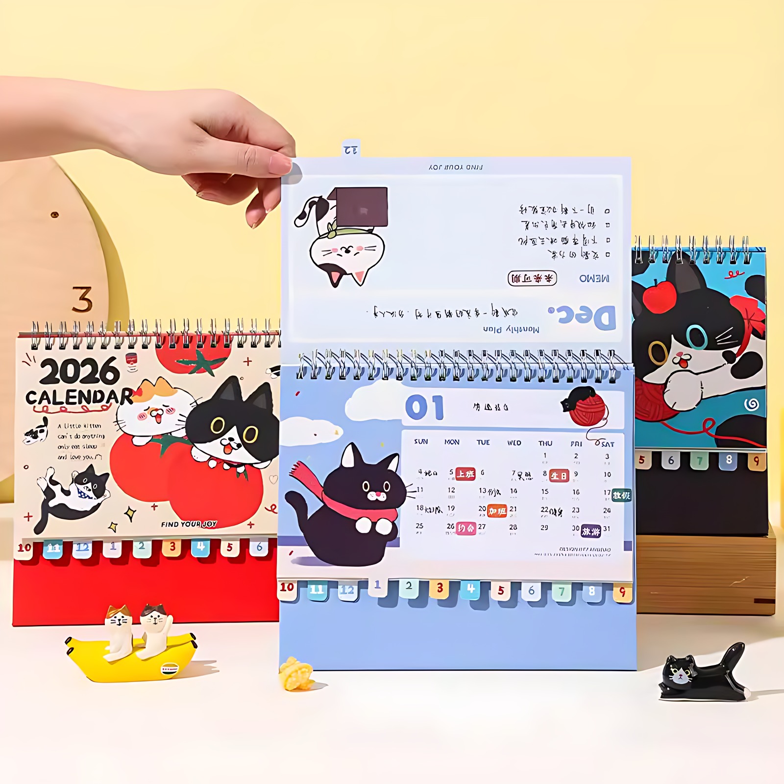 台历2026年新款可爱日历办公室高颜值桌面摆件中考高考倒计时提醒牌2025年日程计划表打卡记事本创意月历定制 - 图0