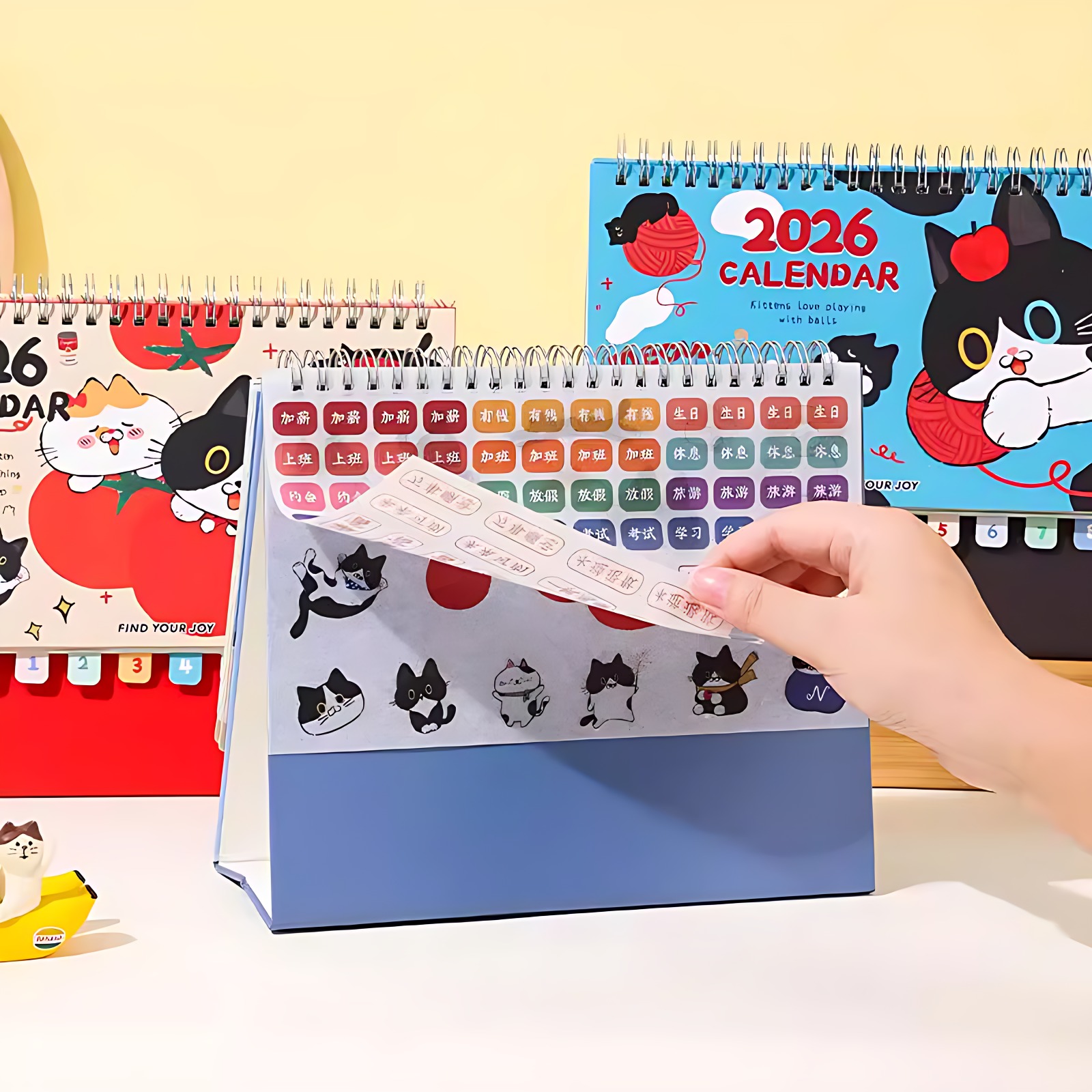 台历2026年新款可爱日历办公室高颜值桌面摆件中考高考倒计时提醒牌2025年日程计划表打卡记事本创意月历定制 - 图2