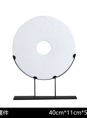 新中式风玉石平安扣招财玄关摆件