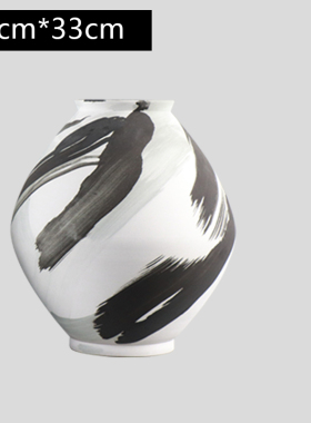 新中式风水墨陶瓷玄关酒柜装饰品