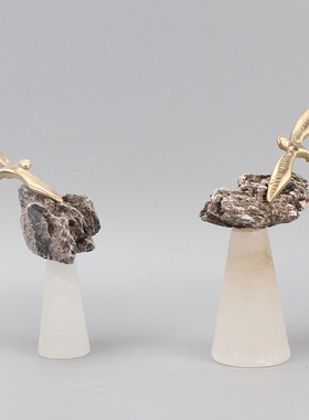 西班牙云石招财新中式客厅摆件