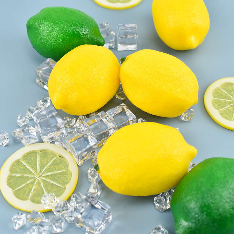 仿真柠檬模型静物摄影黄柠檬青柠檬片水果食品拍摄装饰道具摆件 - 图1
