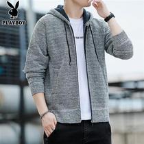 Flowers Playboy opener Mens autumn Winter style Middle-aged Daddy Loaded Men Loose Casual Sweater Knit Cardiovert Jacket
