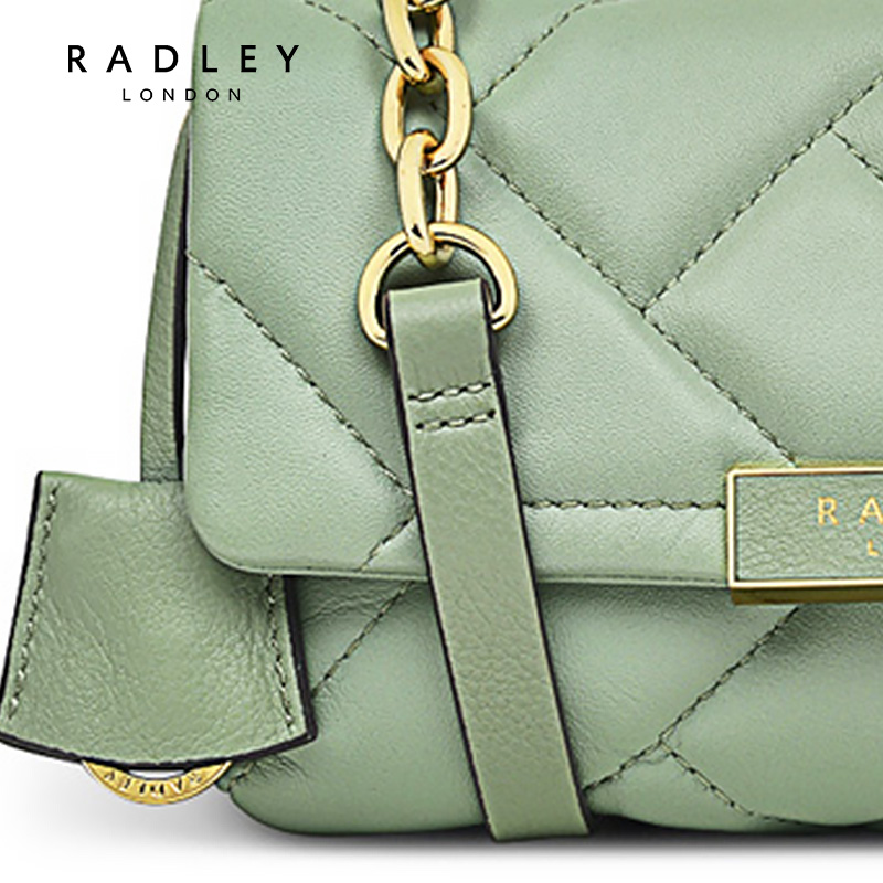 Radley英国奢品浅绿羊皮斜挎信封包菱格纹约会甜美风气质通勤22FW-图3