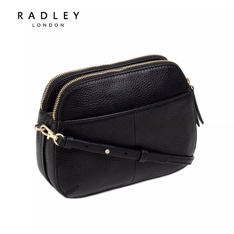 radley中号拉链牛皮细肩带斜挎包 radley女士包袋