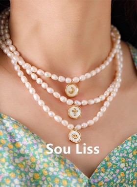 珍珠项链女十字架项链