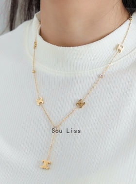 时尚轻奢凯旋门钛钢项链