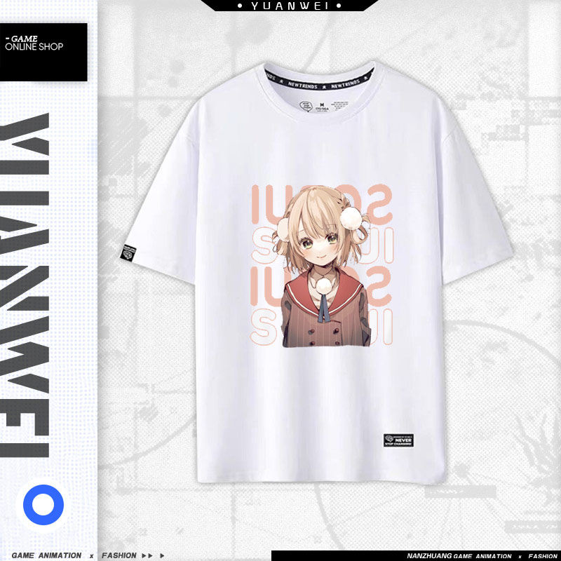 Youtube漫画家时雨羽衣男女生情侣休闲宽松青少年衣服t恤短袖 元纬旗舰店 淘优券