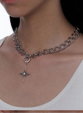 朋克风小众设计感可调节锁骨链
