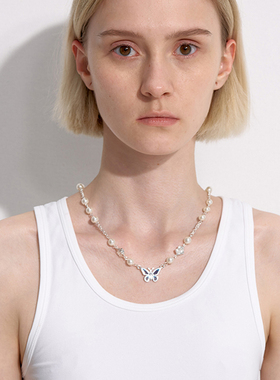 蝴蝶项链女潮欧美时尚款嘻哈