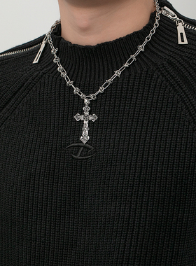 绳结链男女十字架吊坠项链