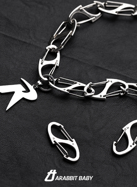 钛钢R字母吊坠项链男轻奢小众