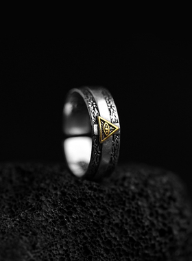 复古开口可调节戒指男潮设计小众