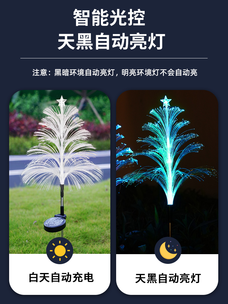 太阳能七彩变色水母灯庭院花园景观布置新款户外防水地插草坪树灯 - 图2