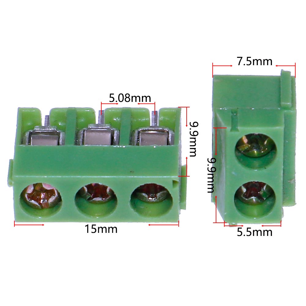 KF126-2P/3P接线端子可拼接螺钉式PCB端子DC126脚距5.08mm混盒装