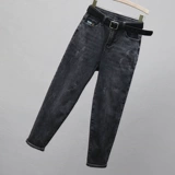 Демисезонные джинсы, штаны, модные эластичные леггинсы, высокая талия, свободный крой