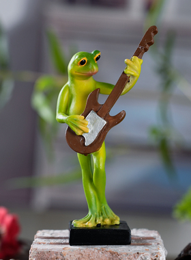 新款创意搞怪青蛙乐队装饰品摆件