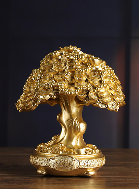 新款轻奢办公室发财树装饰品摆件