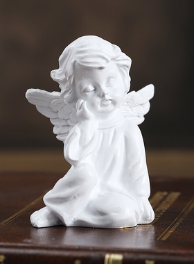 北欧风创意桌面白色天使少女摆件