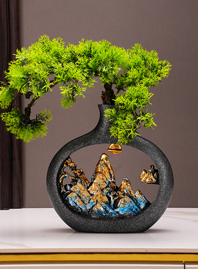 新中式花瓶摆件精致复古装饰品