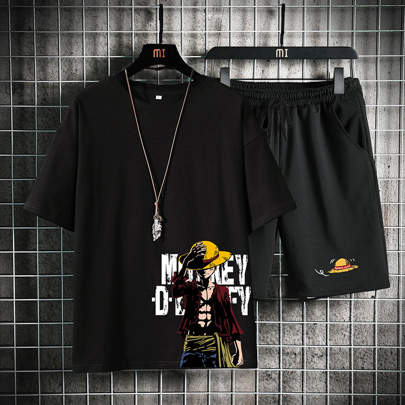 男夏季卡通动漫海贼王全棉纯棉睡衣 格迪格奈睡衣/家居服套装